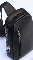 Fingerprint Crossbody Leather Bag